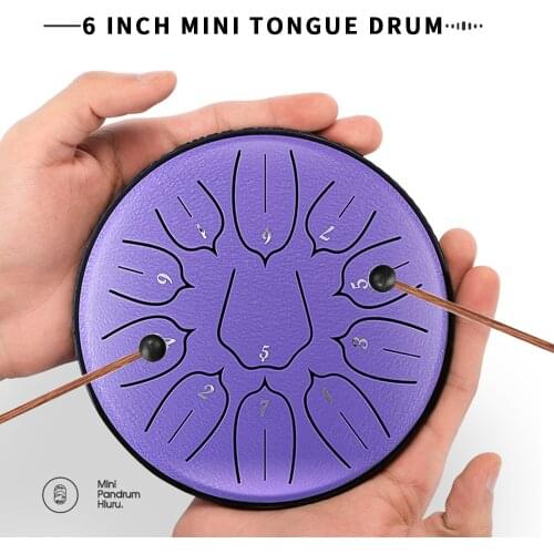 Mini Steel Tongue Drum 6 Inch 11 Tones D Key Tamborine Professional Music Performances Percussion Instrument Meditation Gifts