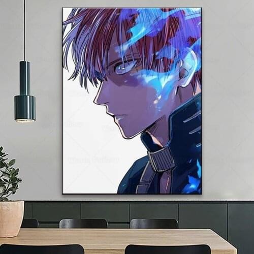 Modular Canvas Prints Todoroki Shoto Wall Art My Hero Academia Posters Anime Paintings Boys Room Home Decor Pictures Frame