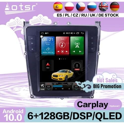 6+128G Tesla Screen Multimedia Stereo Android 11 Player For Bentley Continental 2012 2013 2014 2015 2016 2017-2019 GPS Head Unit