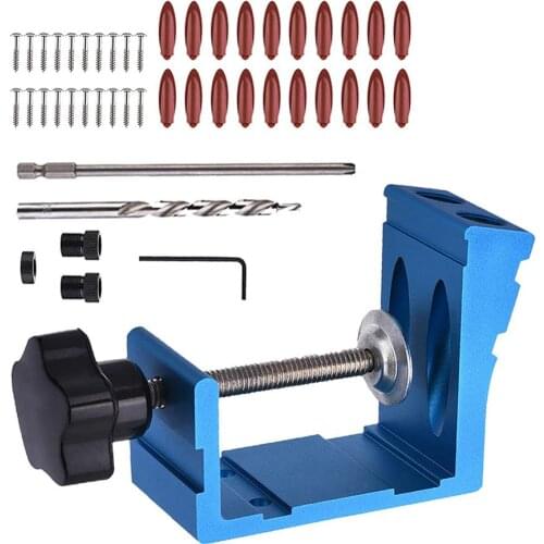 Pocket Hole Jig Kit Dowel Drill Joinery Screw Kit Carpenters Wood Woodwork Guides Joint Angle Tool Carpentry Locator