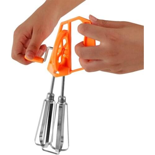 Stainless Steel Hand Double Rotating Manual Egg Beater Batter Cake Mixer Kitchen Tools Fast Shipping WB601