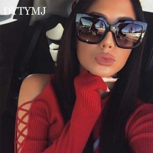 DYTYMJ Oversized Sunglasses Women Luxury Square Sunglasses Vintage Gradient Retro Sun Glasses for Women Lentes De Sol Mujer
