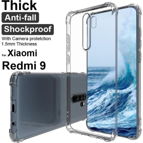 Anti-knock non-slip Case for Xiaomi Redmi 9 M2004J19G M2004J19C 6.53'' Case Cover for Redmi 9 Redmi9 Soft Transparent Case