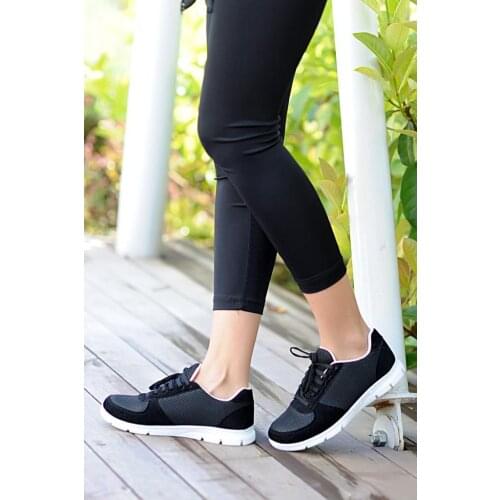 A1971-20Siyah Pink Potin Women Black Shoes A1971-20