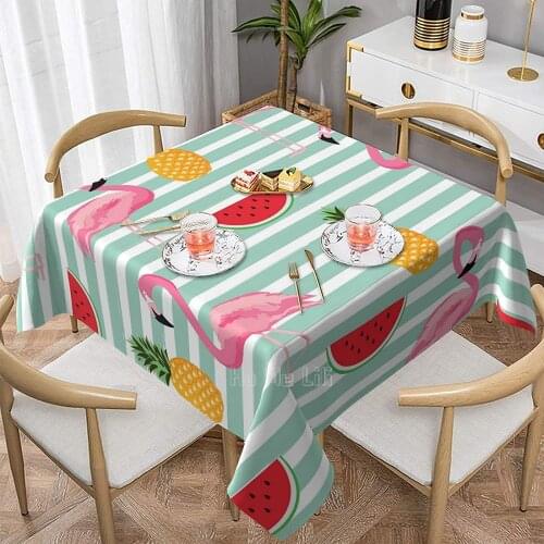 Tablecloth Watermelon Flamingo Covered Oil-proof Spillproof Waterproof Party Picnic Wedding Kitchen