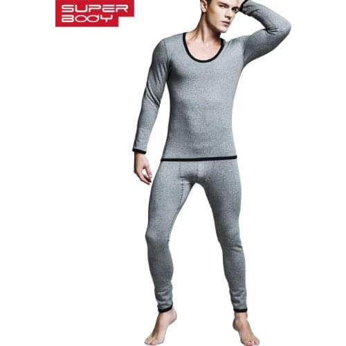Mens Thicken cashmere long johns legging pants sets tight thermal underwear men set High collar thick warm winter clothing