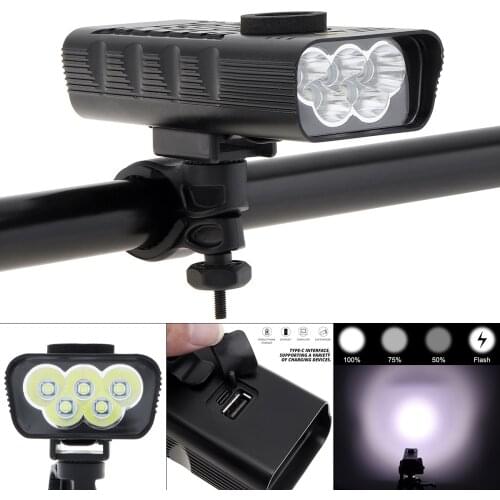 2pcs Bike Light USB Rechargeable 6000 Lumen Bike Headlight LED Super Bright Flashlight Front Lights with 360° Rotation Holder