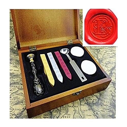 Vintage Luxury Letter B Alphabet Initial Engraved Wedding Invitation Wax Seal Sealing Stamp Brass Peacock Metal Handle Sticks Me