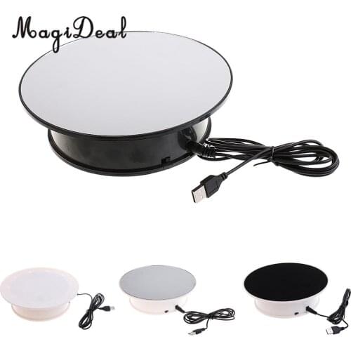 MagiDeal 1Set USB/Battery Powered Rotating Ring Display Stand Holder Mirror Top Black Base Children Toy 4Kinds