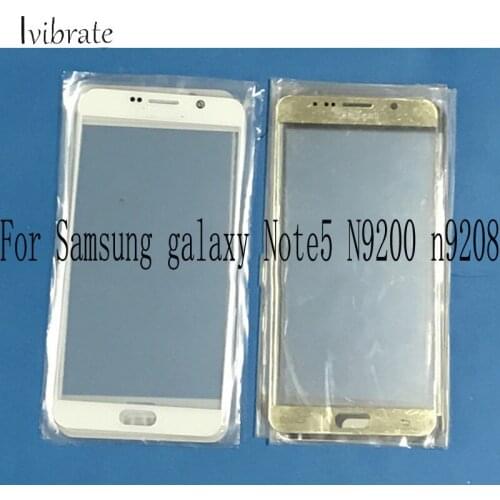 2pcs A+Quality For Samsung galaxy Note5 Note 5 Touch Screen N9200 N9208 Digitizer TouchScreen Glass panel Without Flex Cable