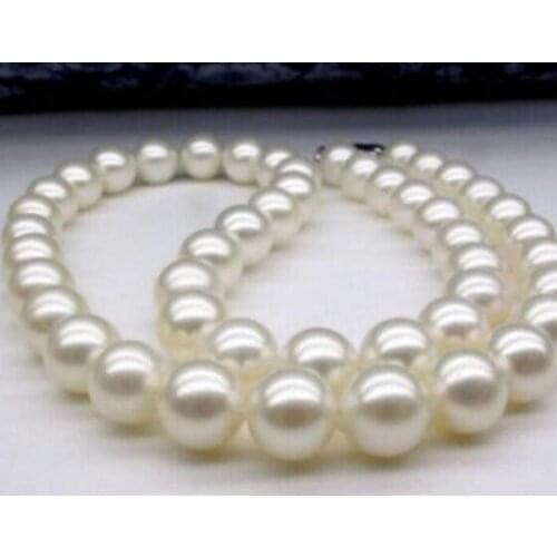 Jewelry Free Shipping Hot sale New JAPANESE AKOYA PEARL NECKLACE 9-10mm White 18 AAAAA