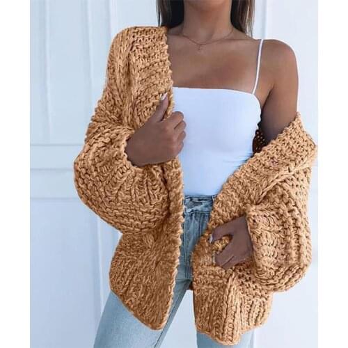 Autumn Winter Fashion Solid Oversized Sweater Women Casual Sweaters Scarf Collar Loose Warm Streetwear Cardigan Sweater Femme