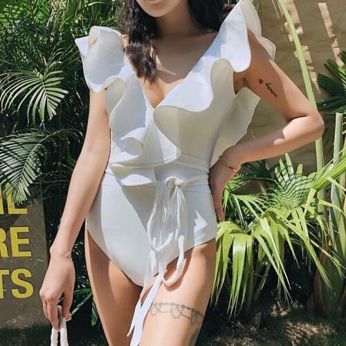 Push Up Swimsuit Plavky Women Piece Swimwear For Girls Swimsuits Summer 2019 Slender Sexy Connected Korea Nethong Closed By Leaf