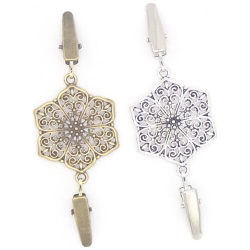 1Pcs leaf Retro Metal Buckle Sweater Cardigan Clip Brooch Fashion Metal Buttons For Clothing Garment Hooks 2018