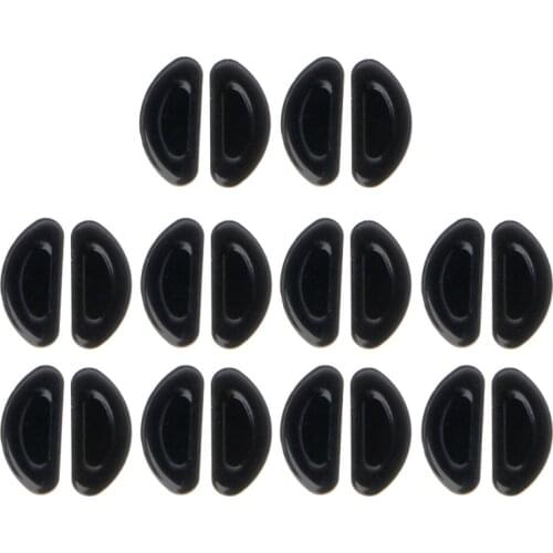 10 Pairs Adhesive Eye Glasses Nose Pads D Shape Stick on Anti-Slip Soft Silicone Adhesive Nose Pads Glasses Nose Pad Kit