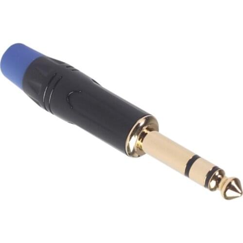 2 lot Zinc Alloy 6.35mm Gold Plated Male Jack Connector Audio DIY Accs