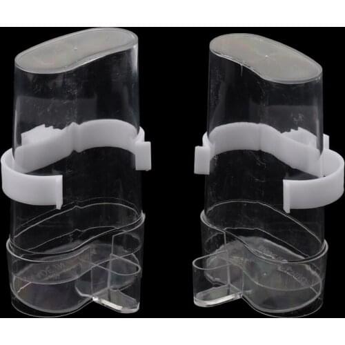 2 Pack Bird Waterer Feeders ,Bird Feed Water Dispenser ,Clear Pet Feeder Water Cup with Automatic Feeding