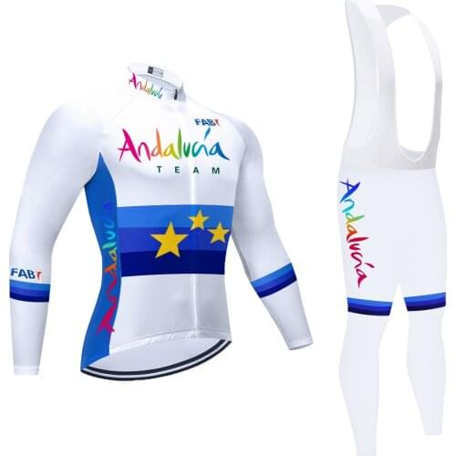 2021 Andalucia Cycling Jersey Set Long Sleeve Mountain Bike Clothes Wear Men Racing Bicycle Clothing Ropa Maillot Ciclismo