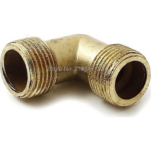 3/8BSP Thread Water Pipe Air Compressor Male Elbow Joint Connector Gold Tone Pipe fittings