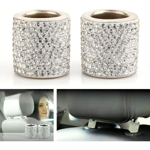4pcs Universal Headrest Collar Bling Rhinestone Sparkling Crystal Car Seat Headrest Decoration Car Styling Car Interior Decor