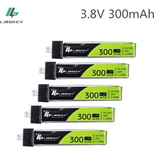 5PCS Limskey 1S 300mAh 3.8V 30C 4.35V HV Lipo battery PH2.0 Plug for UK65 US65 Blade Inductrix 65S URUAV UR65 Drone