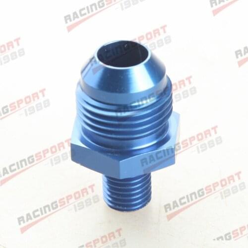 8AN Male Flare To M12 x 1.25 Aluminum Metric Straight Fitting Adapter Blue