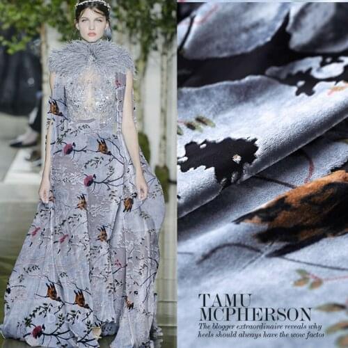 114 cm hollow burnout velvet fabric high-end drape velvet fabric breathable comfort cheongsam dress silk fabric silk cloth