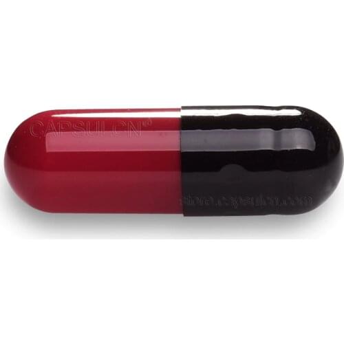 Free Shipping!!!Black & Red 5000 pieces / Carton Size 0 Empty Joined Gelatin Capsules