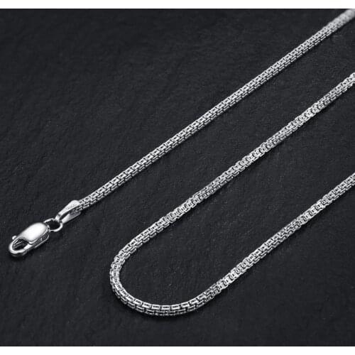 MIQIAO Mens Chain On The Neck 1.5 MM Wide 45 50 CM Long Platinum Color Silver 925 Jewelry New Box Choker Gift Female Fashion