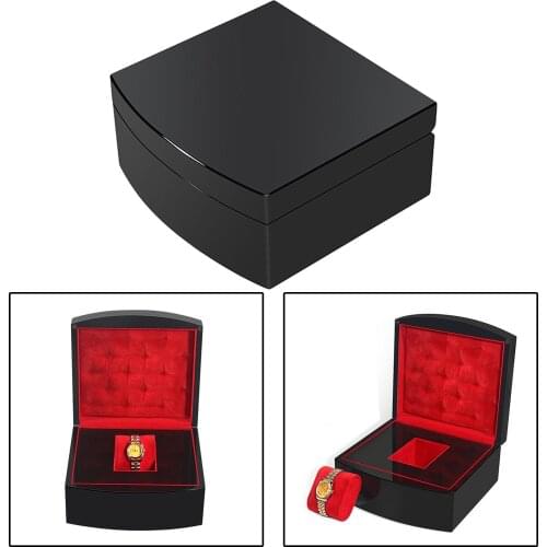 Wood Watch Case Wristwatch Box Single Grid for Collector Holder Wedding