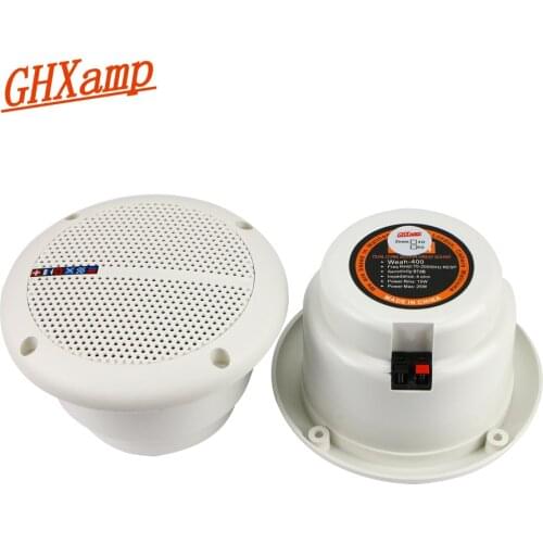 GHXAMP 2PCS Ceiling Speaker Broadcast Waterproof Speaker Horn Passive Audio ABS White 70-20000HZ DB:87 Newest