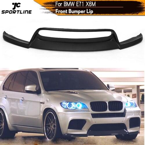 For BMW E71 X6M Bumper 2008 - 2013 Front Bumper Lip Spoiler Splitters FRP Unpainted Matte Black Primer