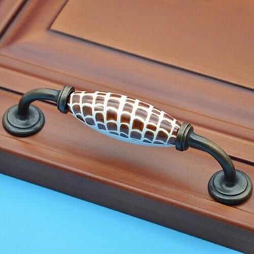 128mm Europe rutro furniture handle creative coffee ceramic kitchen cabinet drawer pull 5" bronze dresser cupboard door handle
