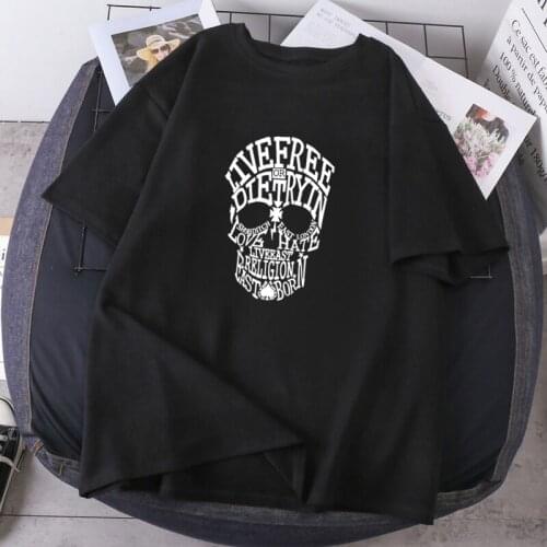 Summer Rock Punk T-shirt Women Streetwear Printed Short Sleeve Tops Tees Loosed Black Brand O-neck Tee Shirt Famle Camisetas