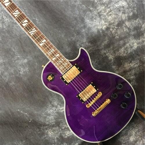 Purple LP Guitar Extreme Extreme Electric Guitar Flame Maple, Gold Hardware, High Quality, Real Photo Exhibition, Free Shipping