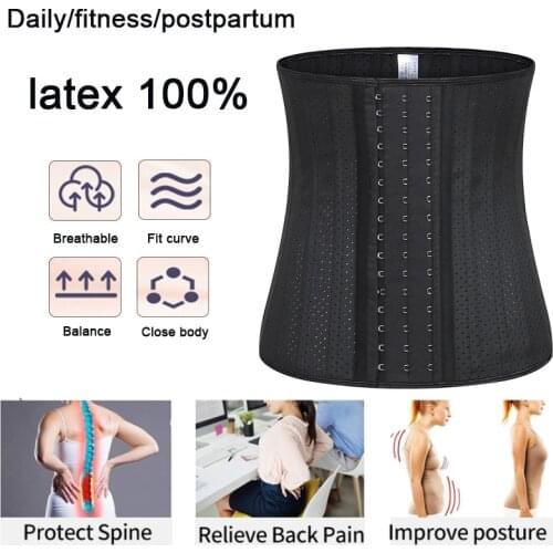Latex Waist Trainer 25 Steel Bone Women Binders And Shapers Corset Modeling Strap Body Shaper Colombian Girdles Slimming Belt
