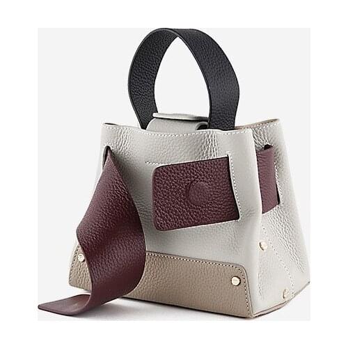 2021 Leisure Leather Large Capacity Shoulder Messenger Bag Multifunctional Bucket Bag Fashion Tote Handbag For Women