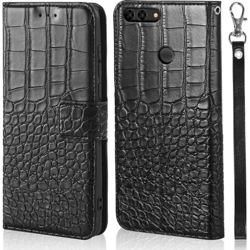 Crocodile magnet Flip Leather Case for Huawei Enjoy 7S Phone Bag Case for Huawei P Smart FIG-LX1 Phone Case Card Holder Coque