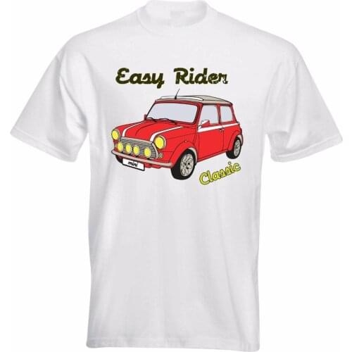 2019 Summer Style T-Shirt Print Tee Shirt For Male Vintage Mini Red Car Easy Rider Classic Text Funny Male Designing T Shirt