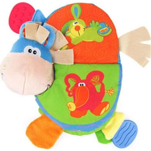 Little Donkey Newborn Baby Rattles Teether Toys Cloth Book Toy Infant Quiet Book Toy For Toddlers Learning Early Education Toys