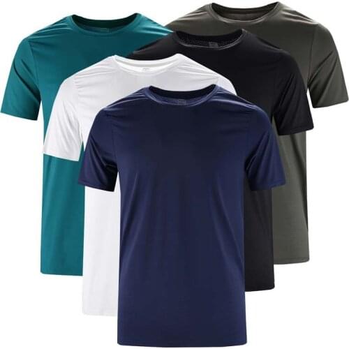 Mens Running T-Shirts quick-drying breathable tshirt Men summer sportwear Gym Running t shirts clothes M-4XL