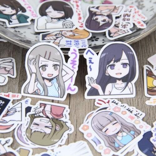 40pcs Japanese Girl Cartoon Emotion Women Lady Scrapbooking Stickers DIY Craft Decorative Sticker Pack