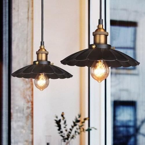 Industrial style retro restaurant restaurant personality creative umbrella hanging lamp milk tea shop decorative lamp