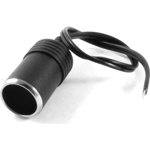 X Autohaux Black Plastic Housing Car Cigarette Lighter Socket W 28.5Cm Wire