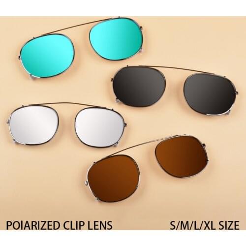 EVOVE Clip Polarized Glasses Lens Mirrored Sunglasses Lenses Fit Over Glasses Frame Small Large Size Anti Reflection UV400