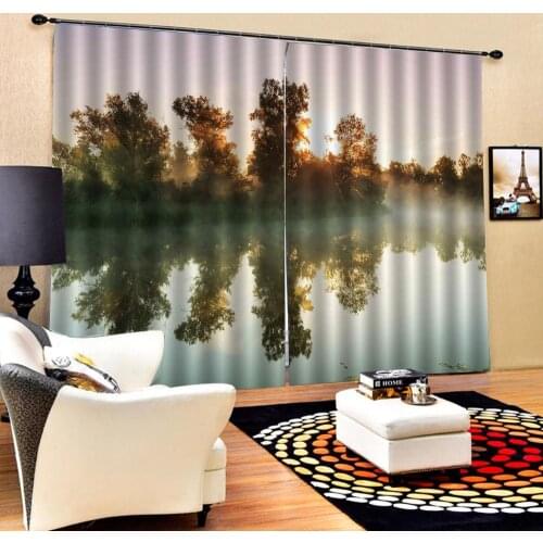 Nature scenery landscape curtains Drapes Living room Bedroom Decor 2 Panels HooksWindow Curtains