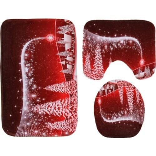 Santa Claus Toilet Seat Mat Rug Christmas Cartoon Pattern Pad 3 pcs/set Water Absorption And Skid Proof Carpet tapis de toilette