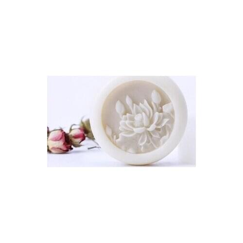 Silicone Molds Soap Mold Moulds Relief Silica Gel Die Aroma Stone 3d Handmade Flowers Round Lotus Relief Silicone PRZY 001