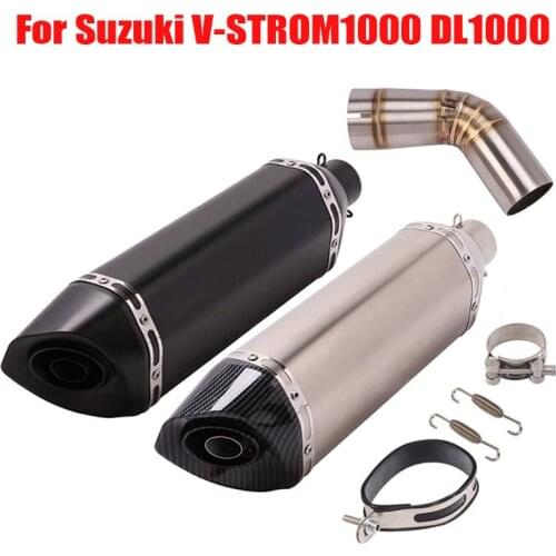 Motorcycle Exhaust Connection Pipe Middle Mid Link 51mm Muffler Escape Baffle DB Killer for Suzuki V-STROM1000 2014-2020