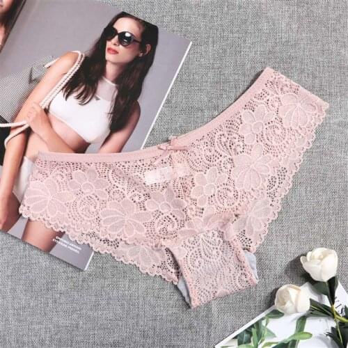 3 Pcs Comfortable Soft Lingerie Hollow Fit Underpants Hot Transparent Female Briefs Panty Panties for Woman Underwear Sexy Lace
